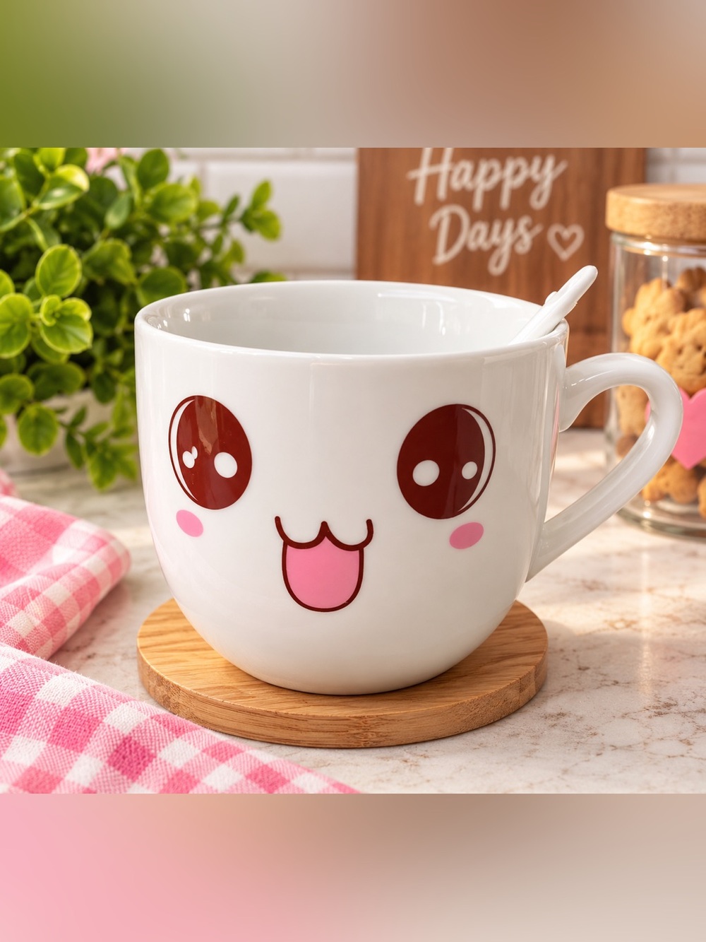Happy Smile Kawaii Face Tea/Coffee Cup ☕️💕